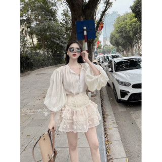 Set Áo Sơmi Mix Chân Váy Bông