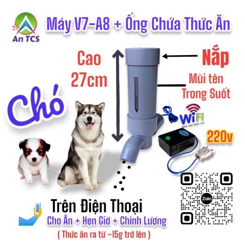 Máy cho chó ăn wifi V7-A8 ( An TCS )
