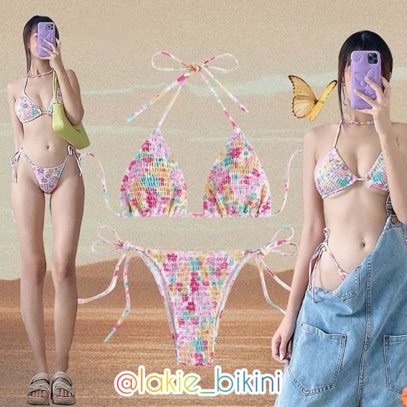 Bikini 2 Mảnh Hoa Nhí Dún Hot Trend Tam Giác Xinh Xắn