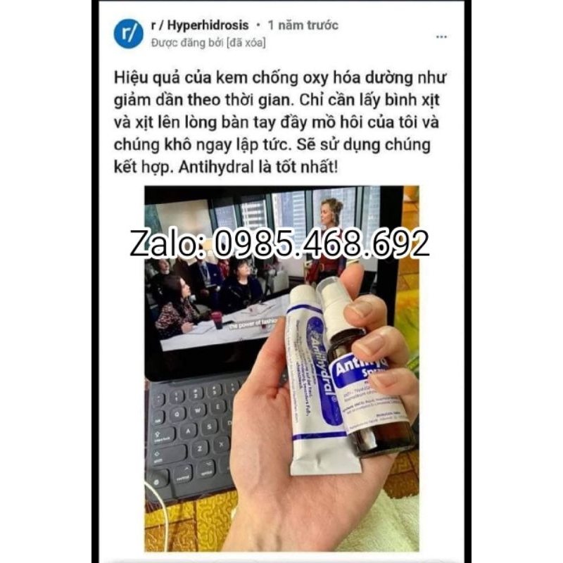 Antihydral Kem Bôi Ngăn Mồ Hôi Nách, Mồ Hôi Tay Chân nội địa Đức - Bill Đức - Antihydral Cream - Antihydral Spray