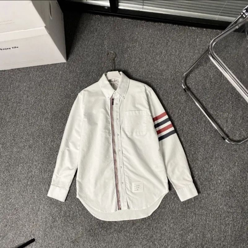 Áo Sơ Mi Ghim Tay Thom❤️Áo Sơ Mi Thom Khóa 4 Sọc Tay, Hàng Form Dáng Chuẩn Unisex