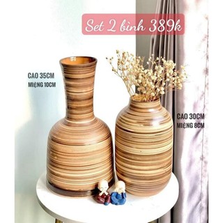 Bình hoa màu gỗ vintage.