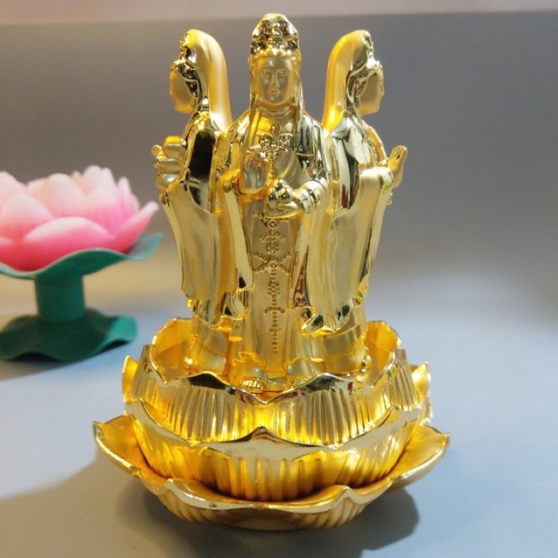 Tượng phật bốn mặt để taplo, trang trí xe ô tô, để bàn làm việc mang đến an lành tặng miếng dán, chống trượt, tinh dầu