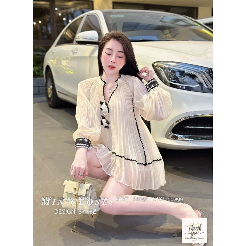 Áo Tơ Dập Ly Phối Ren Siêu Xinh