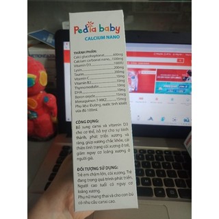 (Nhà thuốc 24h/7) SIRO PEDIABABY CANXI