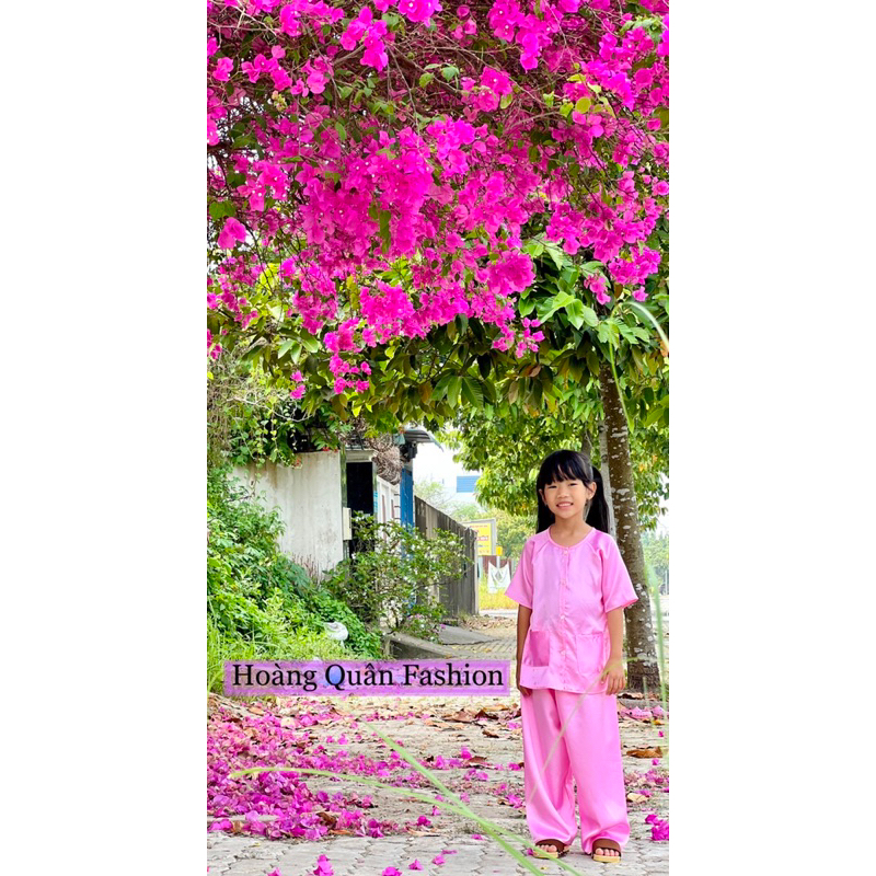 Bộ Bà Ba Bé Trai Bé Gái Tay Ngắn + Kèm Khăn Rằn