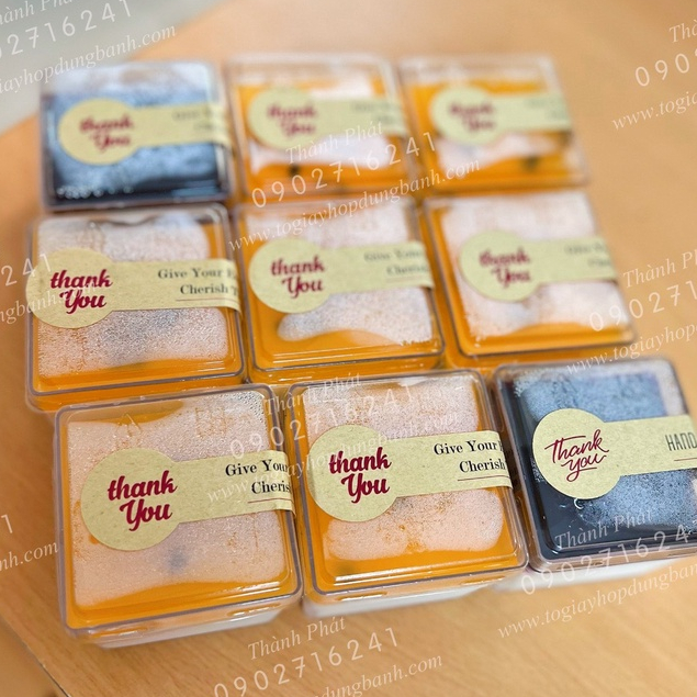 100 Tem dài niêm phong hộp bánh chữ Thank You