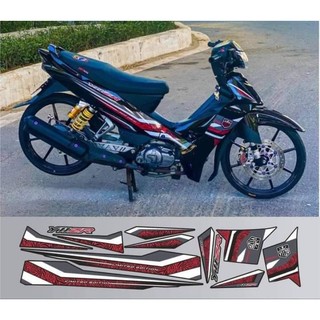 Bộ tem y11 đỏ đen cho sirius 110 và 50cc tem 3 lớp bảo hành 3 năm phai màu