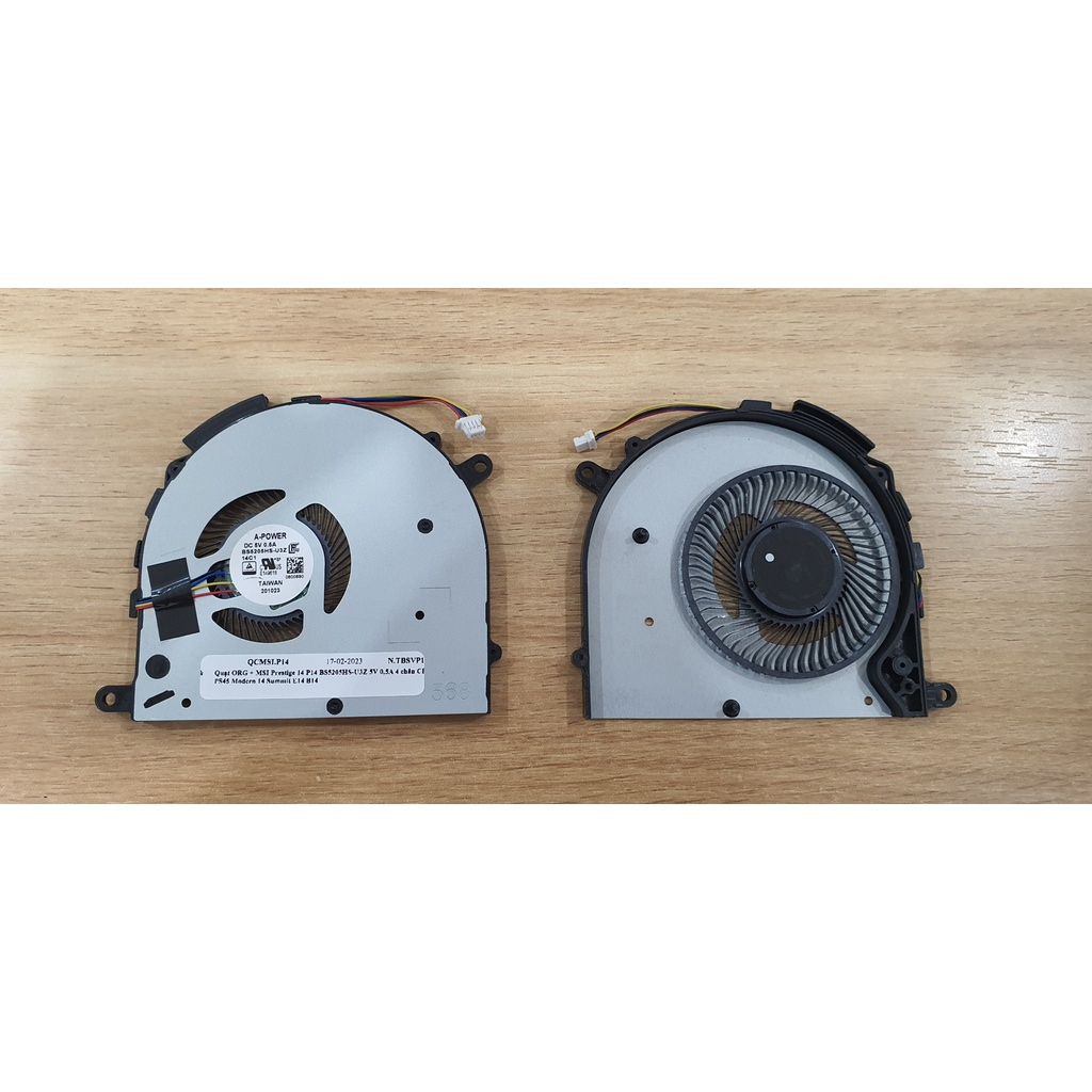 Thay Quạt tản nhiệt Laptop MSI Prestige P14 PS45 Modern 14 Summit E14 B14 5V 0,5A 4 chân