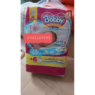 Tã dán sơ sinh bobby xs70. s80