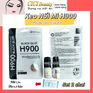 Keo nối mi H900 set 2 chai (độ bền 4_6 tuần) cay nhẹ