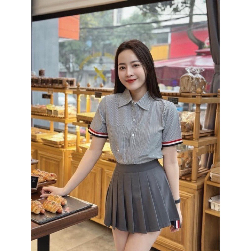 [Mã FATREND26 giảm đến 30k tối đa 99k] Áo sơmi nữ sọc viền quốc dân M2 | BigBuy360 - bigbuy360.vn