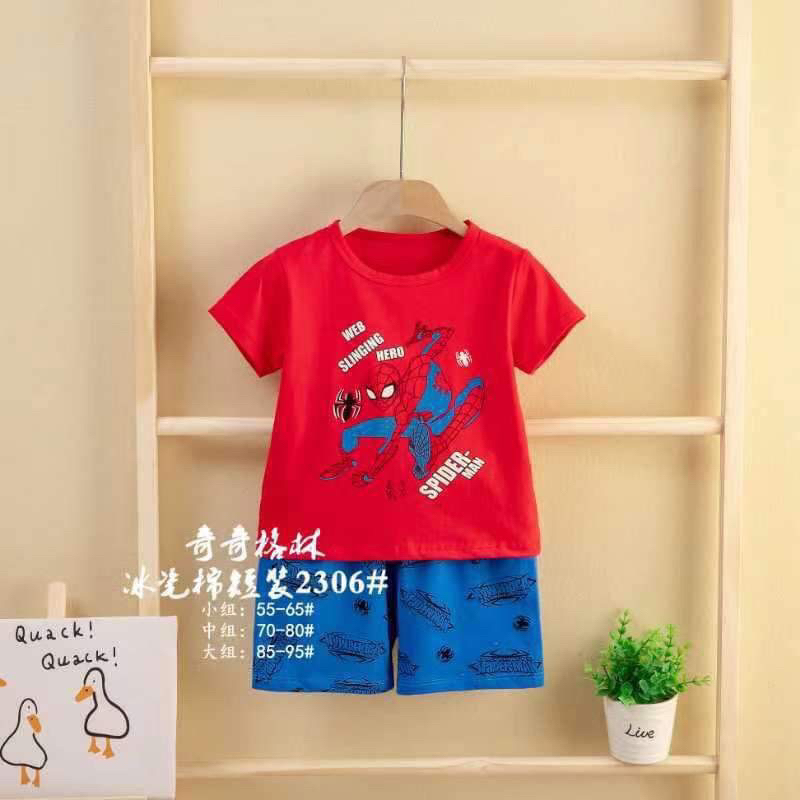 Bộ cộc tay bé trai xuất Hàn chất liệu cotton mềm mịn_Lô 2