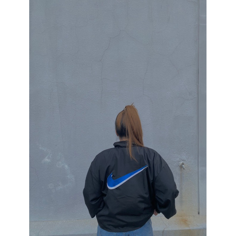 Áo Khoác Jacket Nike Swoosh Vintage Logo Thêu Nam Nữ Vải Dù 2 Lớp Cao Cấp LBsar