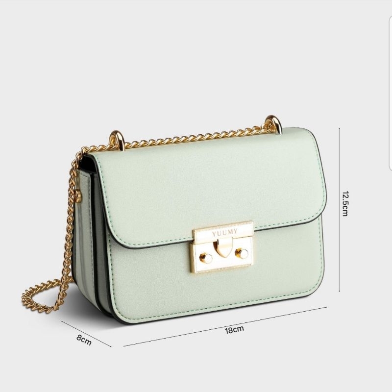 Túi nữ đeo chéo da mềm nắp gập khóa vàng _YUUMY Seasand YN109
