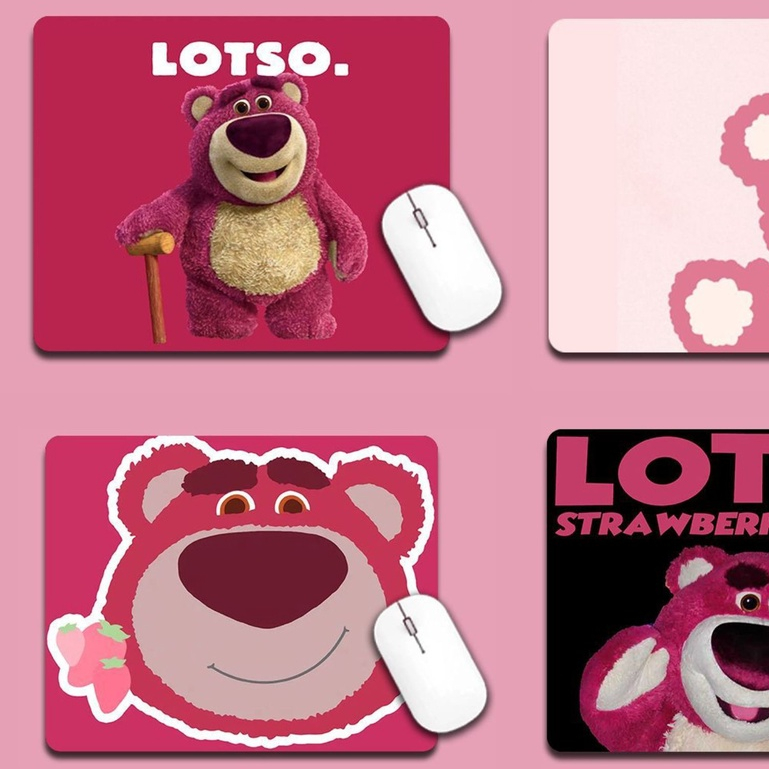 Miếng lót chuột / Bàn di chuột chống trượt hình Gấu Dâu Losto siêu hot - LC Rockcow