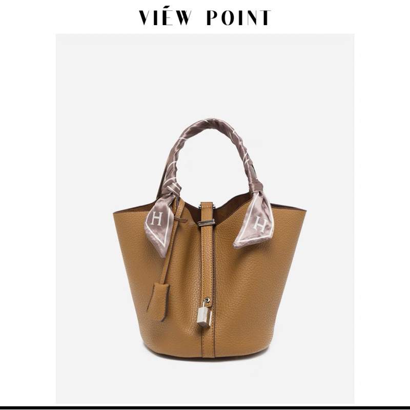 Túi View Point da thật dáng H kèm ngựa treo, khăn H và khoá