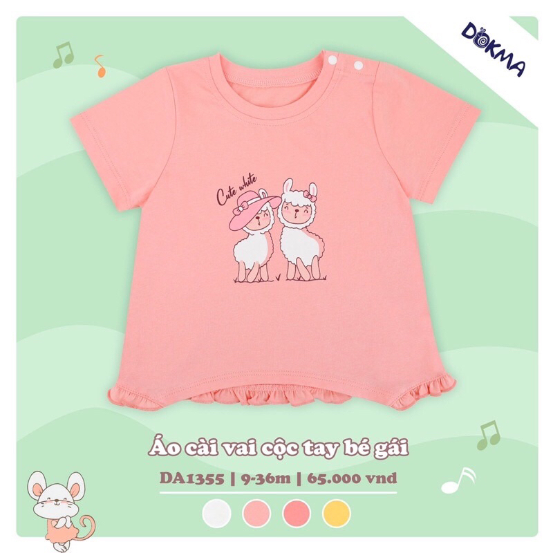 áo cộc tay bé gái dokma 6-36m
