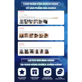 Bộ 3 Durex Fetherlite Ultima siêu mỏng, size 52mm, 3 bao/hộp
