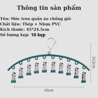 Móc bán nguyệt 10 kẹp