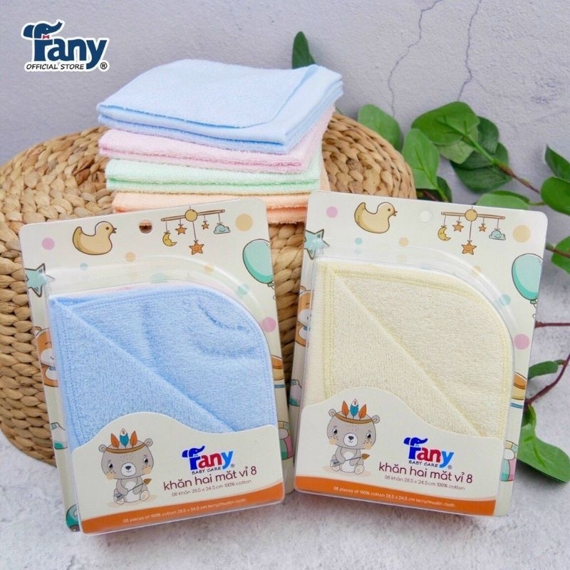 Khăn Xô Cho Bé, Khăn Lông 2 Mặt Pink & Blue 100% Cotton Dùng Làm Khăn Mặt Cho Bé