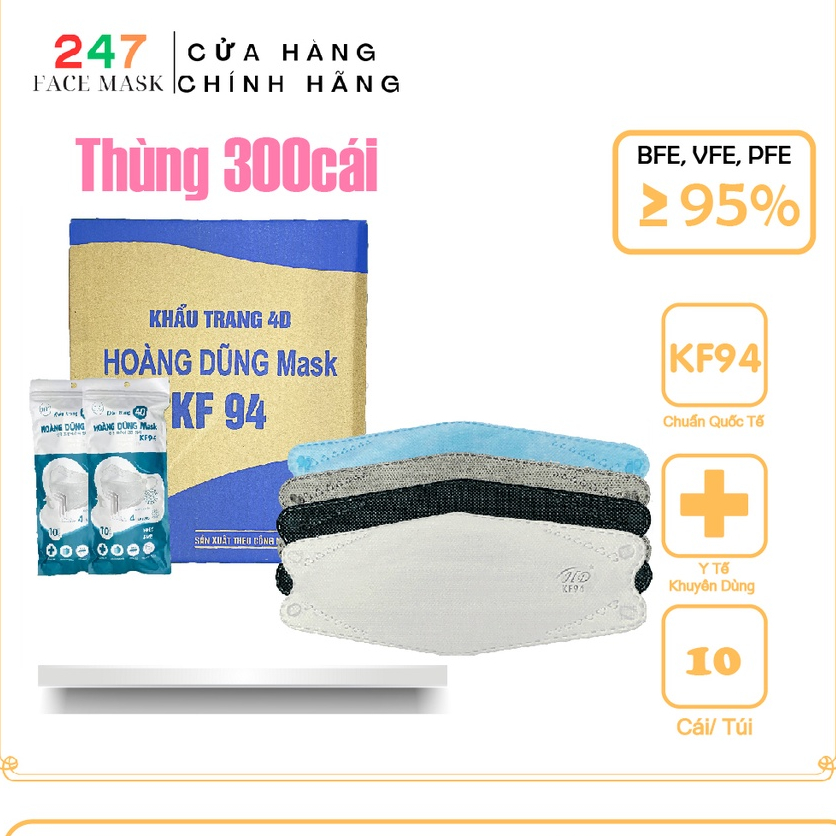 Khẩu Trang Hoàng Dũng Kháng Khuẩn,Chống Bụi Mịn,4D