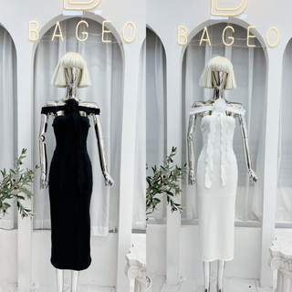 Đầm Bageo cup ngực phối vạt đính hoa TKCC