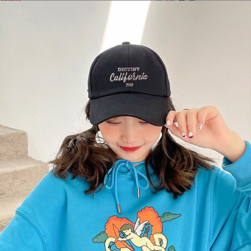 Mũ Lưỡi Trai Unisex Nam Nữ Thêu Hình Chữ CALIFORNIA Phong Cách Hàn Quốc BIBIANE ACCESSORIES