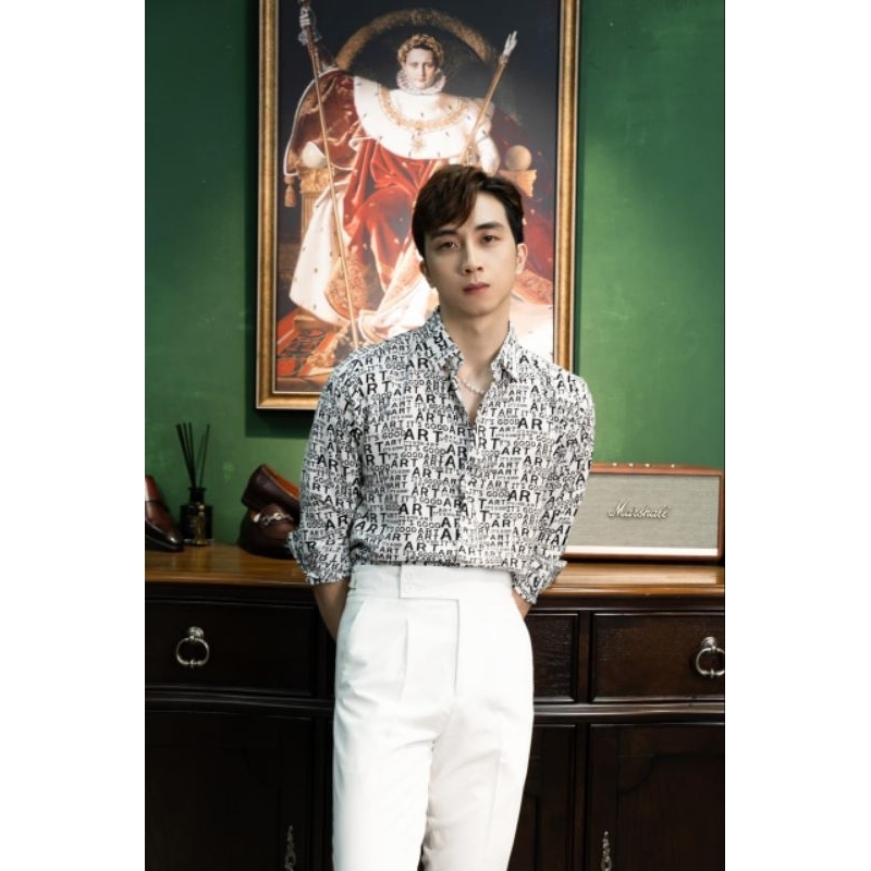 Áo sơmi nam họa tiết 3D vãi lụa mềm mịn không nhăn