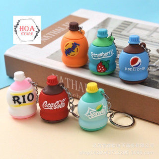 Móc khoá/ quà tặng/ móc treo balô túi xách, móc khoá treo xe máy hình chai nước các hãng