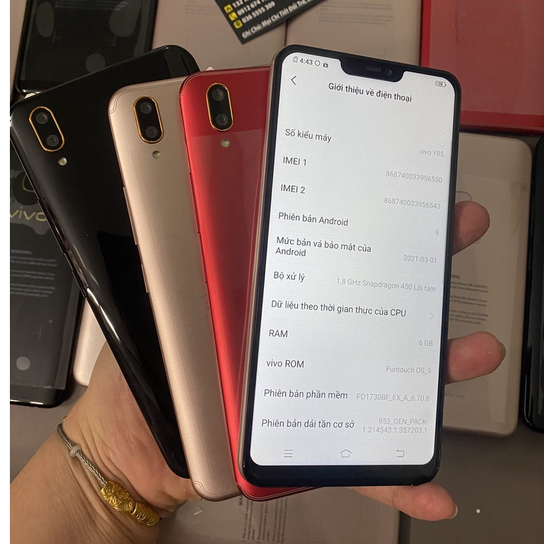Điện thoại Vivo Y85 ram 6G rom 128G 2sim mở khoá vân tay, khuôn mặt, Màn 6.2" tai thỏ, tặng cường lực, ốp lưng giá rẻ