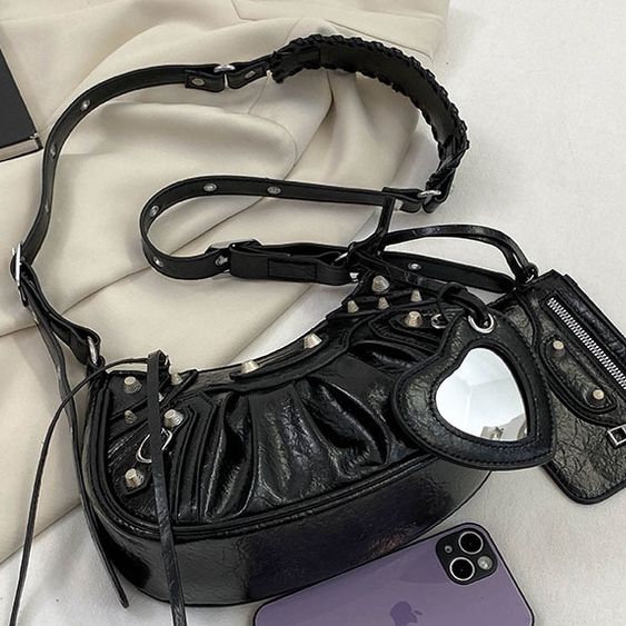 CÓ SẴN Túi đeo chéo balen set 3 chi tiết chất da vân sần cực sang chảnh ,mẫu mới nhất hàng cao cấp màu đen TS8 - Rockcow