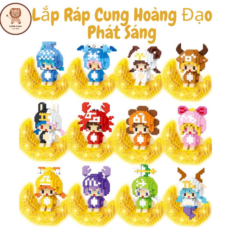 Lego Mô Hình Lắp Ráp 12 Cung Hoàng Đạo Mini Phát Sáng, Đồ Chơi lego giá rẻ