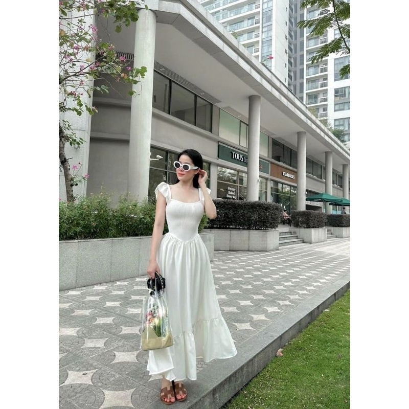 đầm cánh tiên mẫu thun cotton 3 màu tôn dáng mẫu mới 2023