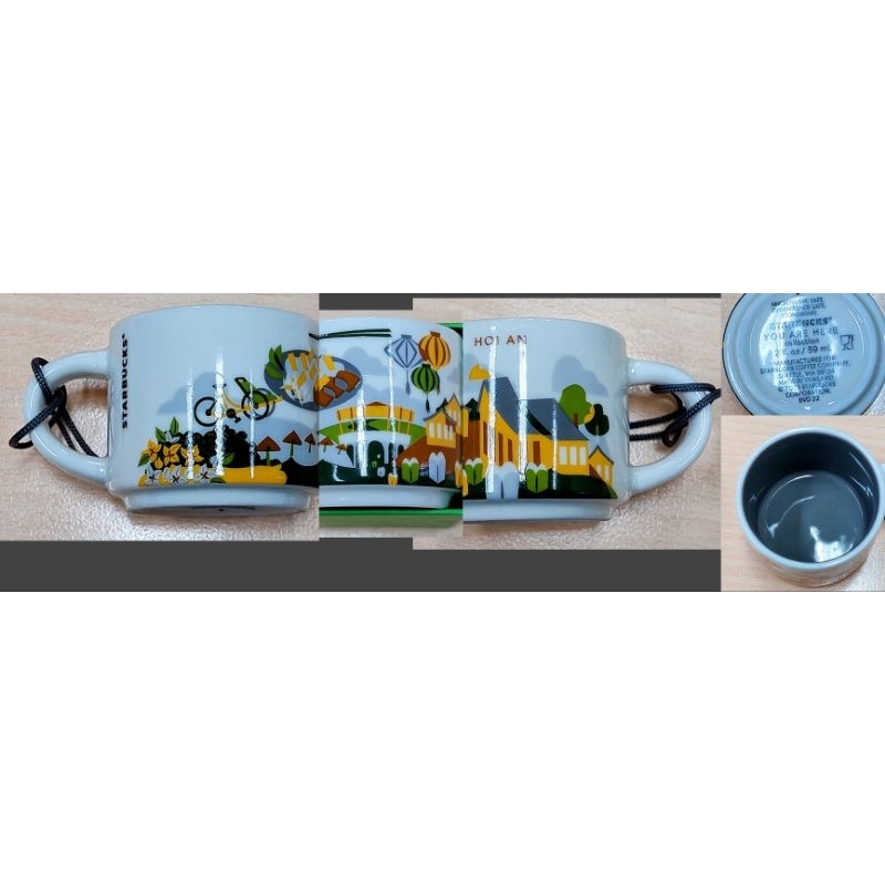 1 tách nhỏ bằng sứ Hội An Starbucks Vietnam ornament SKU label