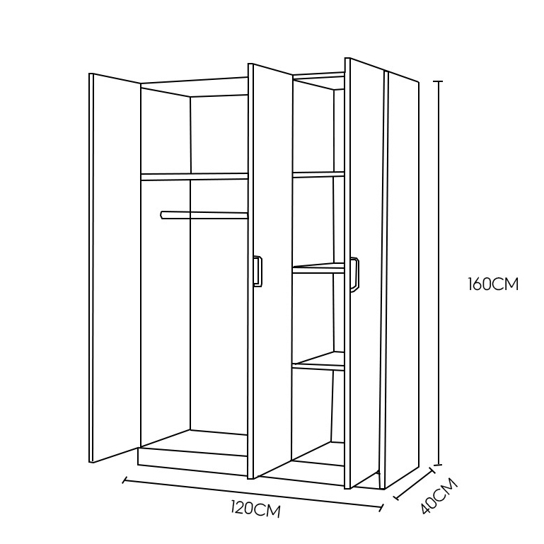 [Freeship Hà Nội] Tủ Quần Áo Gỗ 3 Cánh Mở APF Gỗ MDF Nhập Khẩu