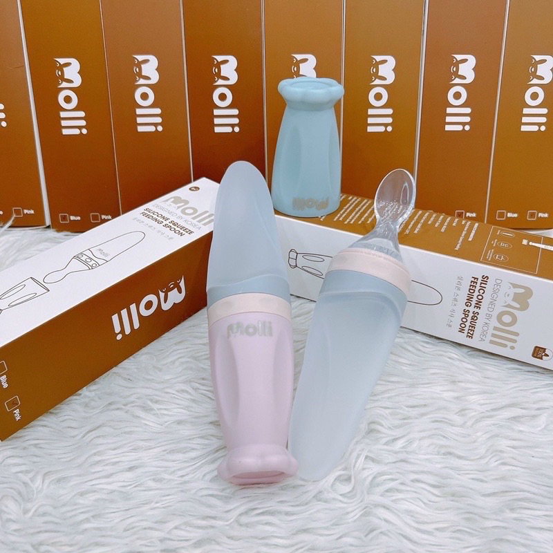 ình thìa ăn dặm MOLLI Hàn - Bình thìa silicon cho bé