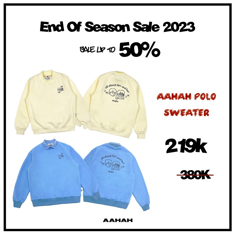 Áo Polo Sweater Nỉ Bông All About Him and Her Studio