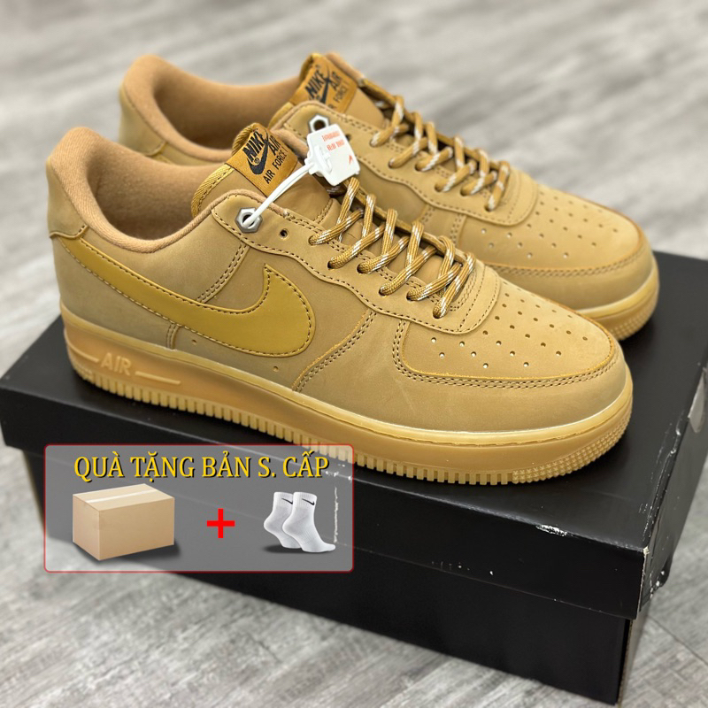 Giày Sneaker AF1 nâu flax bản S.cấp trung cổ thấp-SC Quality