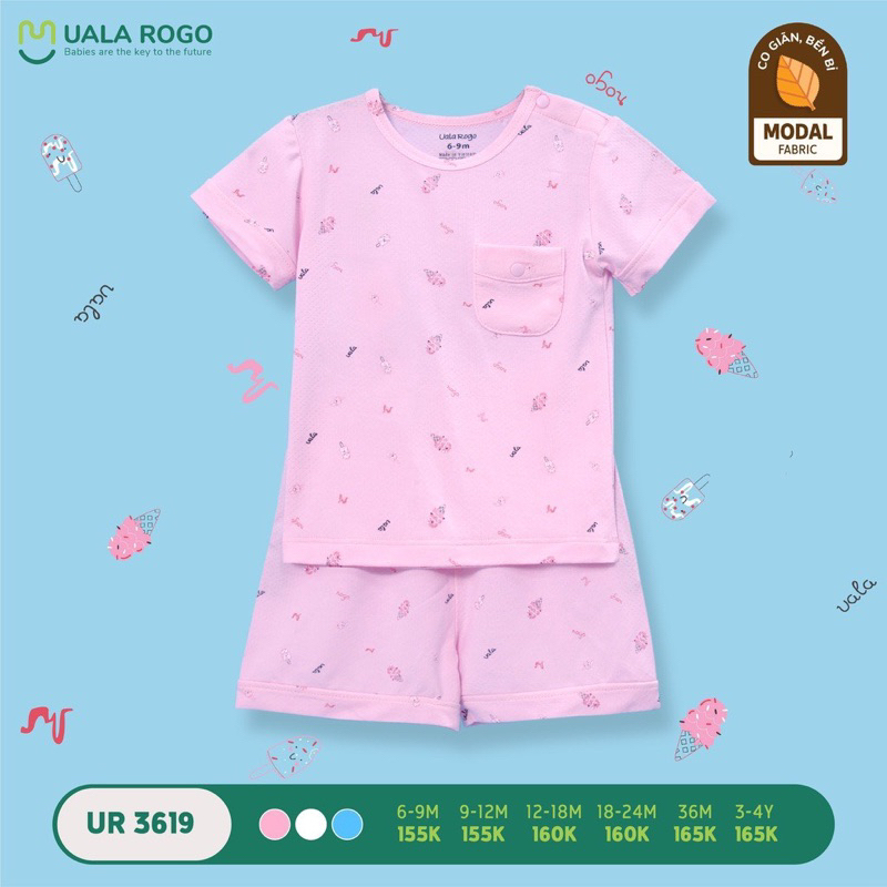 Xả hàng bộ cộc tay uala dành cho bé từ 12-18m đến 36m