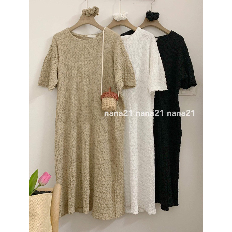 Váy thun trơn xếp nhăn Nana21 Nanastore21