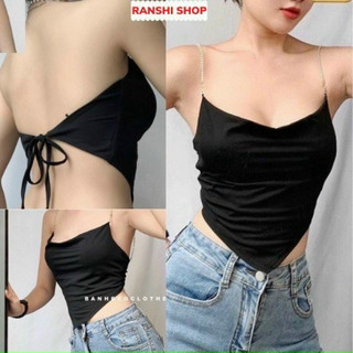 Áo croptop dây xích có mút ngực
