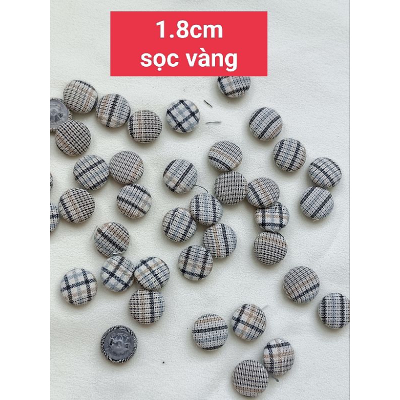 Gói 10 nút bọc vải tuysi size 1.8cm
