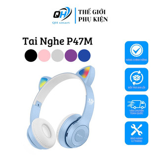 Tai nghe chụp tai qh p47m - headphone có mic, đèn led đủ màu, pin khủng - qh smart