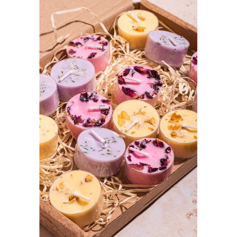 Nến Tealight cao cấp, nến thả nổi Sáp Thiên nhiên an toàn cho sức khoẻ, không khói, ly nhôm, ly nhựa