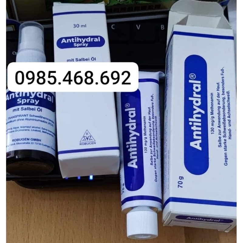 Antihydral Kem Bôi Ngăn Mồ Hôi Nách, Mồ Hôi Tay Chân nội địa Đức - Bill Đức - Antihydral Cream - Antihydral Spray