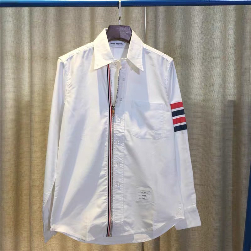 Áo Sơ Mi Ghim Tay Thom❤️Áo Sơ Mi Thom Khóa 4 Sọc Tay, Hàng Form Dáng Chuẩn Unisex