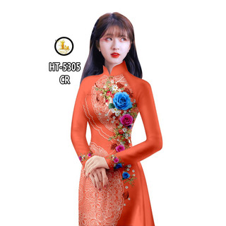 Vải Áo Dài Tằm Ý Hoa Hồng Phối Hoa Văn
