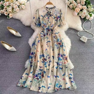 ĐẦM MAXI VOAN CỔ NƠ
