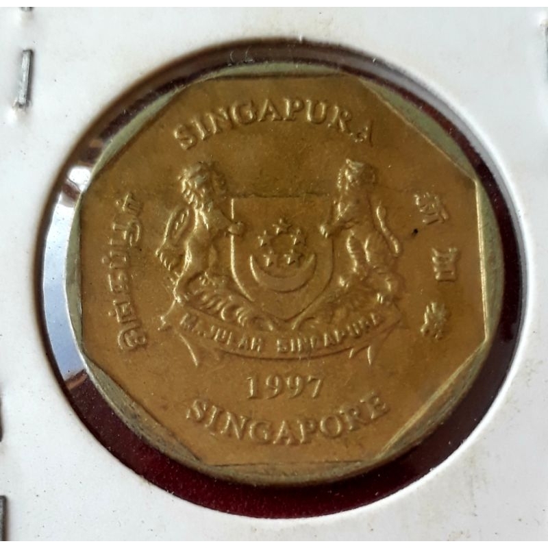Đồng xu 1 Dollar Singarpore- nằm trong top đồng xu may mắn nhất thế giới